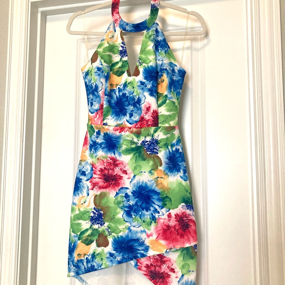 Andree Floral Zip-Up Dress with Bold Colors